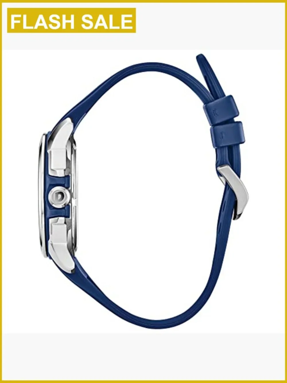 Men's Eco-Drive Stainless Steel Watch with Blue Polyurethane Strap